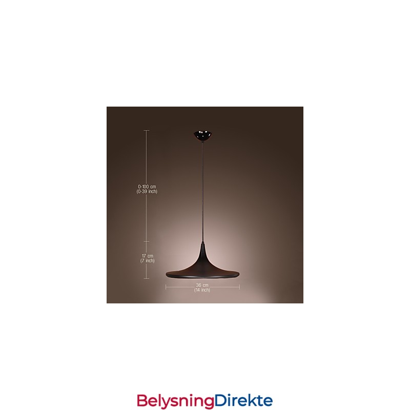 Moderne Pendellampe I Aluminium Med Svart Skjerm