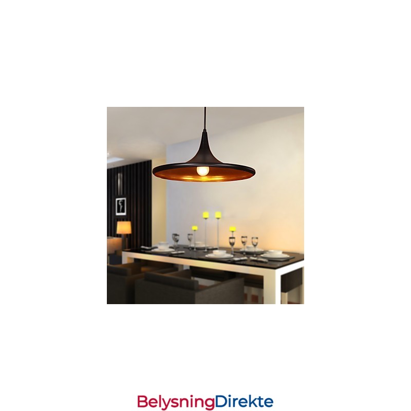 Moderne Pendellampe I Aluminium Med Svart Skjerm