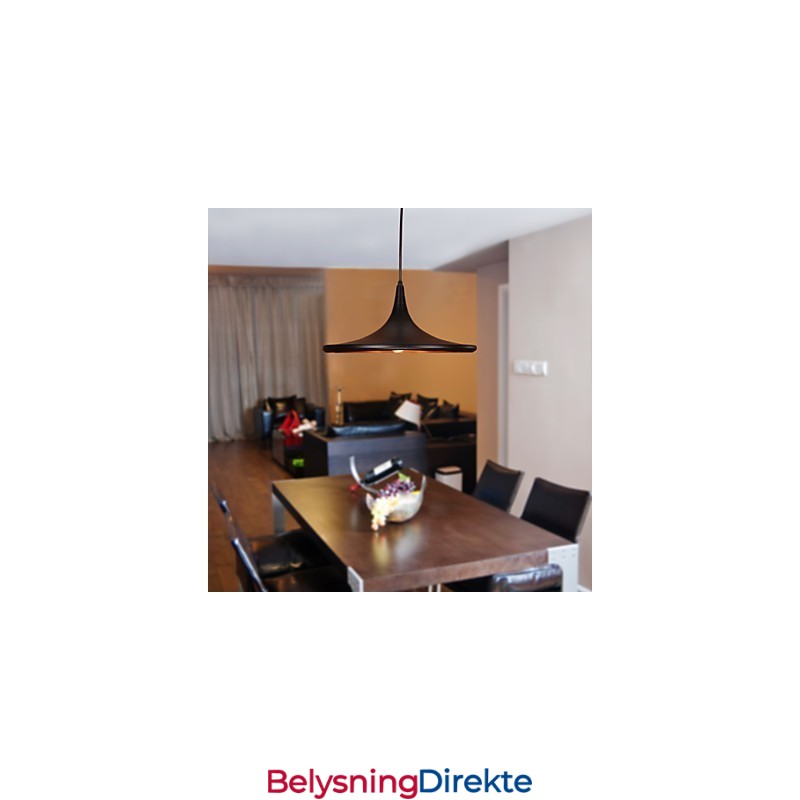 Moderne Pendellampe I Aluminium Med Svart Skjerm