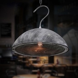 Lampeskjerm Svart Smijernslysekrone Industriell Lager Kafé Lokkskjermlysekrone