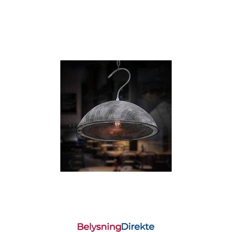 Lampeskjerm Svart Smijernslysekrone Industriell Lager Kafé Lokkskjermlysekrone