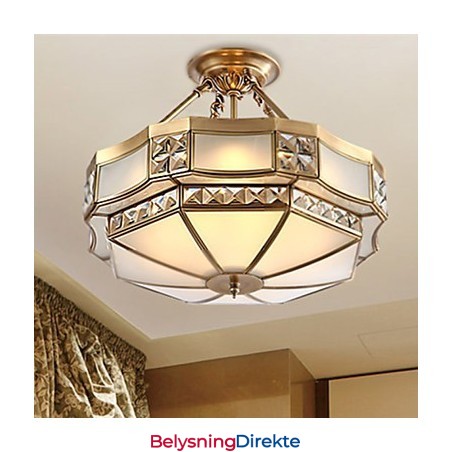 Tradisjonell Klassisk Rustikk Lodge Messing Metall Pendellampe