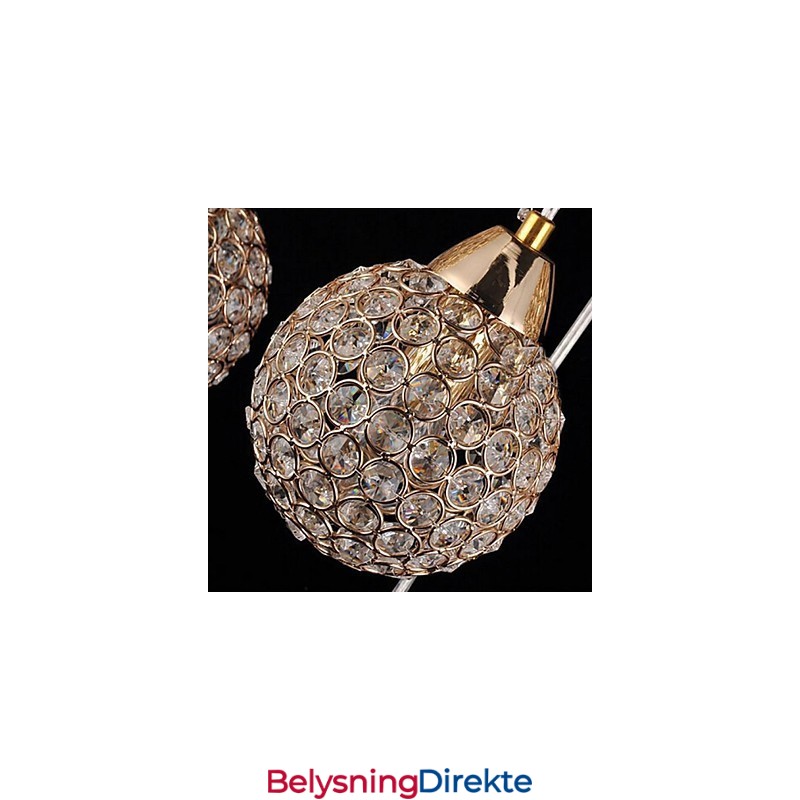 Moderne Og Moderne Globeformet Krystall-Elektrobelagt Metallpendellampe