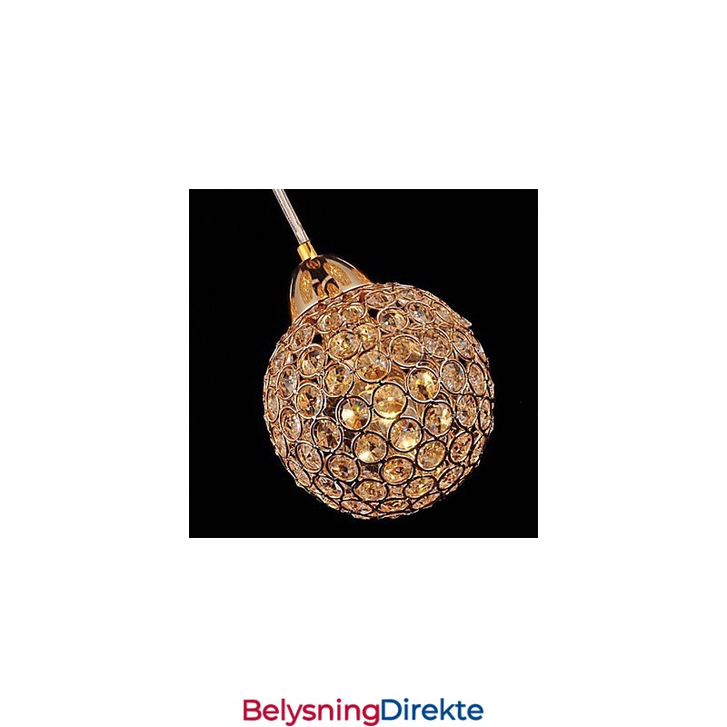 Moderne Og Moderne Globeformet Krystall-Elektrobelagt Metallpendellampe