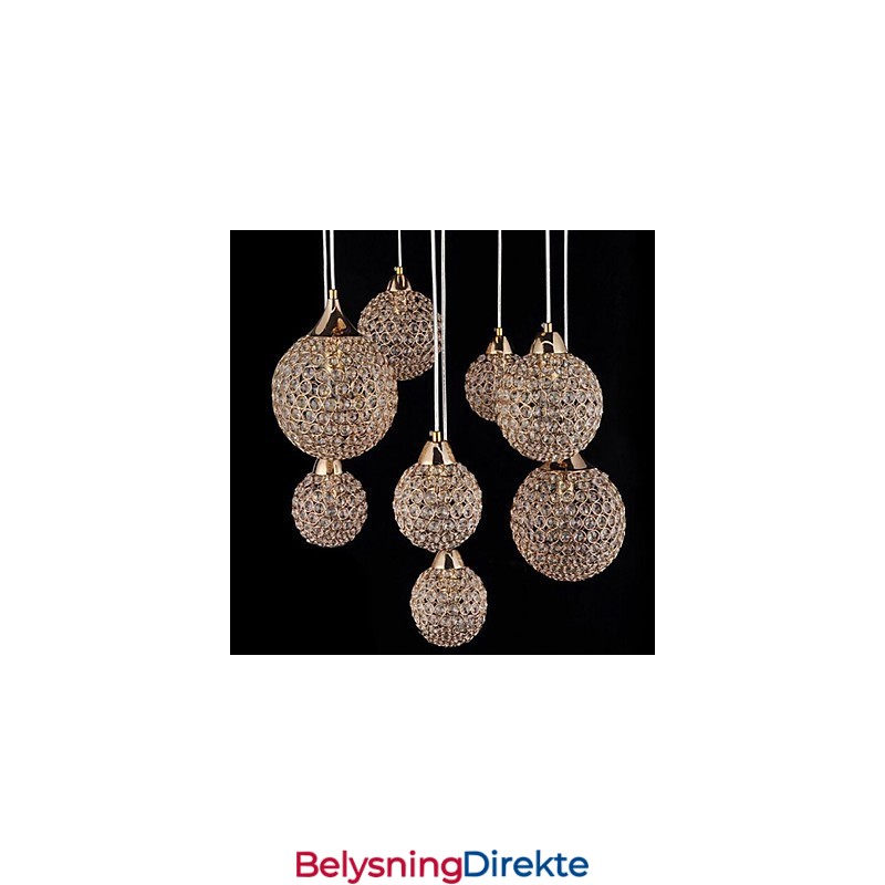 Moderne Og Moderne Globeformet Krystall-Elektrobelagt Metallpendellampe