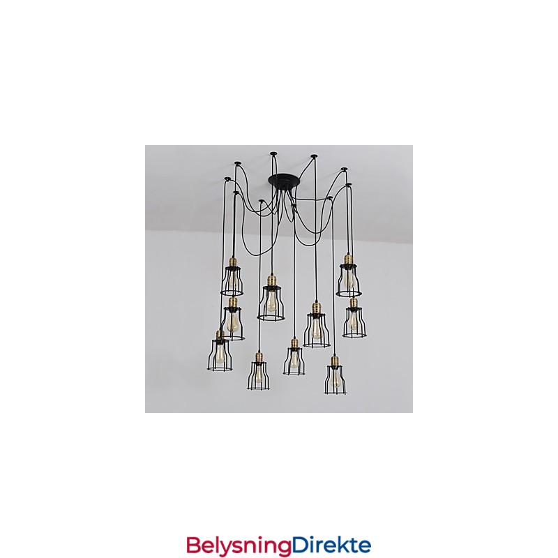 Vintage Edison Justerbar Taklampe Med Flere Justerbare Elementer, Pendellampe, Lysekrone, Moderne, Elegant, Industriell, Spisestue