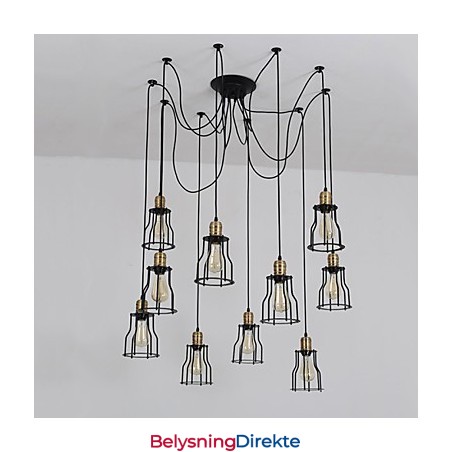 Vintage Edison Justerbar Taklampe Med Flere Justerbare Elementer, Pendellampe, Lysekrone, Moderne, Elegant, Industriell, Spisestue