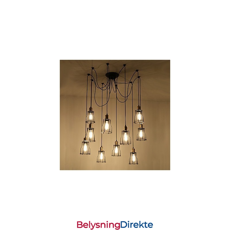 Vintage Edison Justerbar Taklampe Med Flere Justerbare Elementer, Pendellampe, Lysekrone, Moderne, Elegant, Industriell, Spisestue