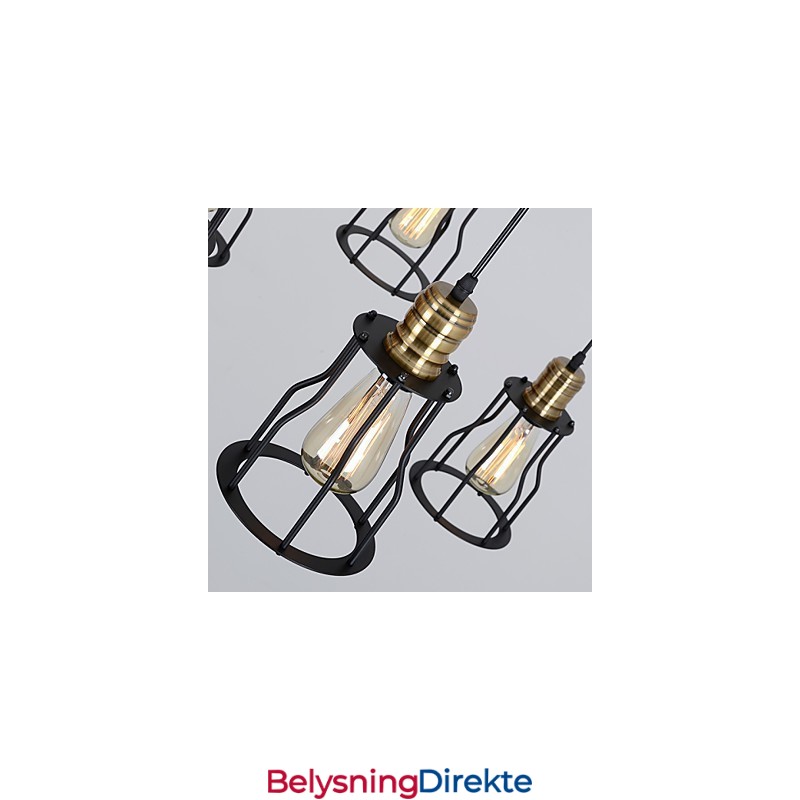 Vintage Edison Justerbar Taklampe Med Flere Justerbare Elementer, Pendellampe, Lysekrone, Moderne, Elegant, Industriell, Spisestue