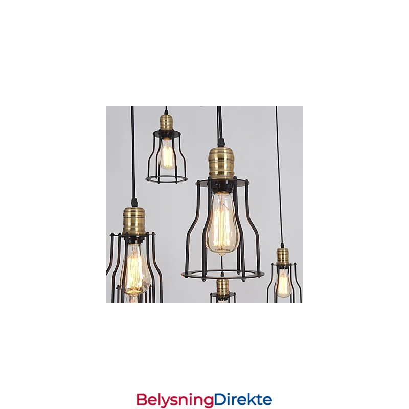 Vintage Edison Justerbar Taklampe Med Flere Justerbare Elementer, Pendellampe, Lysekrone, Moderne, Elegant, Industriell, Spisestue
