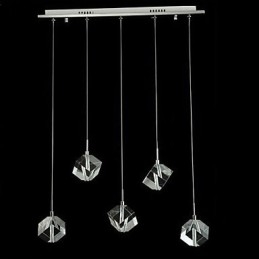 Mote Krystalllampe Med Fem Hoder Krystallanheng