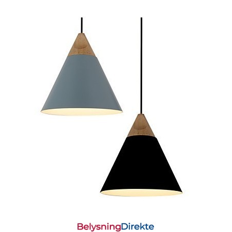 Mini Kunstnerisk Kjegleformet Pendellampe Med 1 Lys, Moderne Enkelhet, Svarthvit, Støvblå, Aluminium Og Trepære