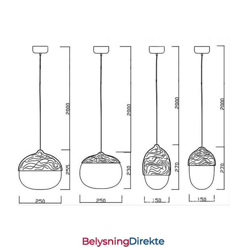 Nordisk Kontraktert Sopp Kreative Nøtter Enkelthodet Glass Lysekronelampe Lys