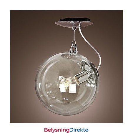 Moderne, Samtidskunstnerisk Globeformet Anodisert Pendellampe I Ministil