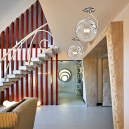 Moderne, Samtidskunstnerisk Globeformet Anodisert Pendellampe I Ministil