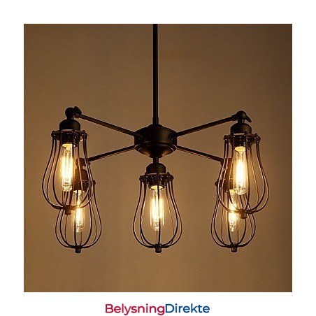 Pendellamper Tradisjonell Klassisk Rustikk Hytte Retro Metall 5 Lys