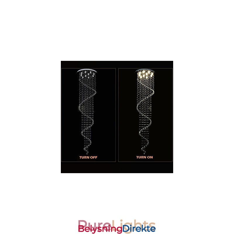 Moderne Krystall Pendellampe Lysekrone Belysning Lamper Armaturer Med Enkel Spiral D70Cm H250Cm