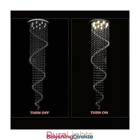 Moderne Krystall Pendellampe Lysekrone Belysning Lamper Armaturer Med Enkel Spiral D70Cm H250Cm