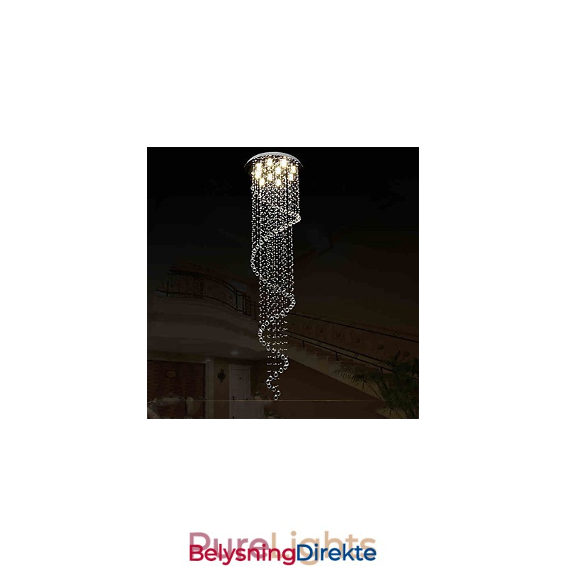 Moderne Krystall Pendellampe Lysekrone Belysning Lamper Armaturer Med Enkel Spiral D70Cm H250Cm
