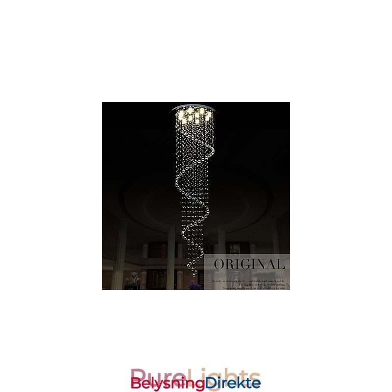 Moderne Krystall Pendellampe Lysekrone Belysning Lamper Armaturer Med Enkel Spiral D70Cm H250Cm