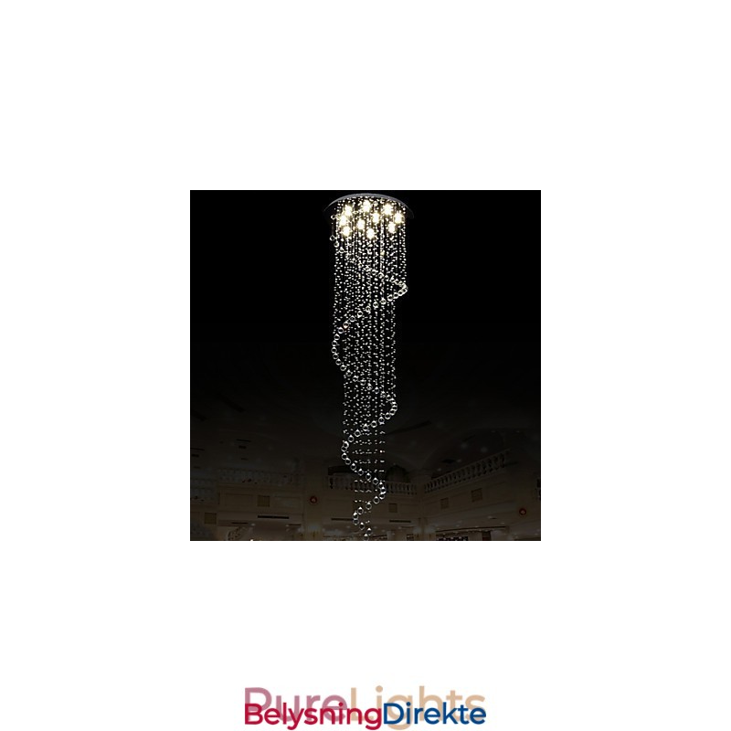Moderne Krystall Pendellampe Lysekrone Belysning Lamper Armaturer Med Enkel Spiral D70Cm H250Cm