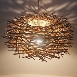 Moderne Landlig Cany Art Vevd Rotting Enkelthodet Droplight-Lampe