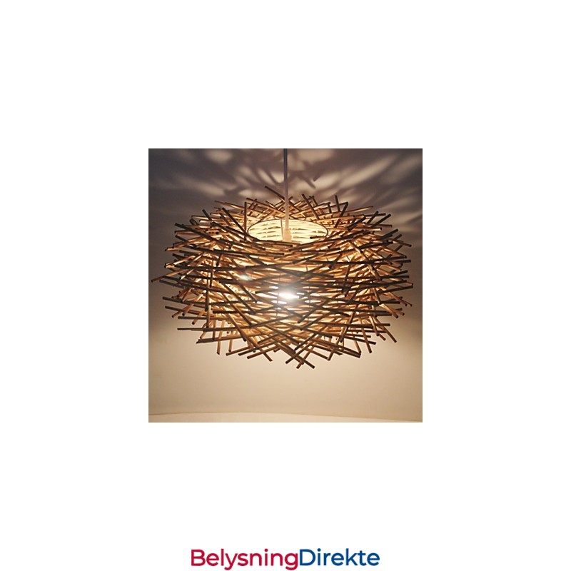 Moderne Landlig Cany Art Vevd Rotting Enkelthodet Droplight-Lampe