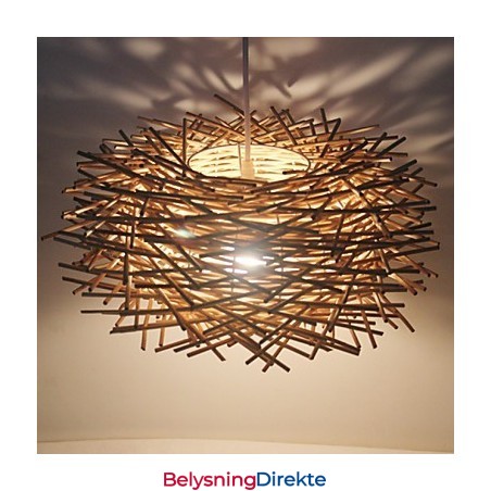 Moderne Landlig Cany Art Vevd Rotting Enkelthodet Droplight-Lampe
