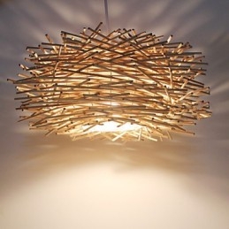 Moderne Landlig Cany Art Vevd Rotting Enkelthodet Droplight-Lampe