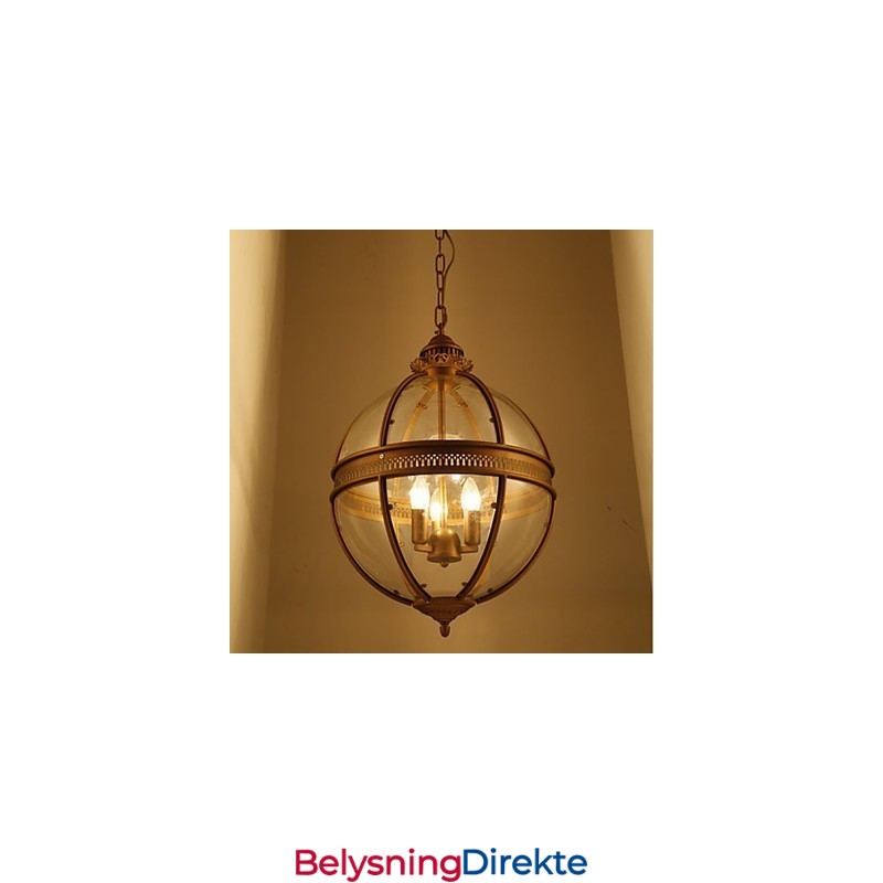 Jernbronse Lysekronelampe Glass
