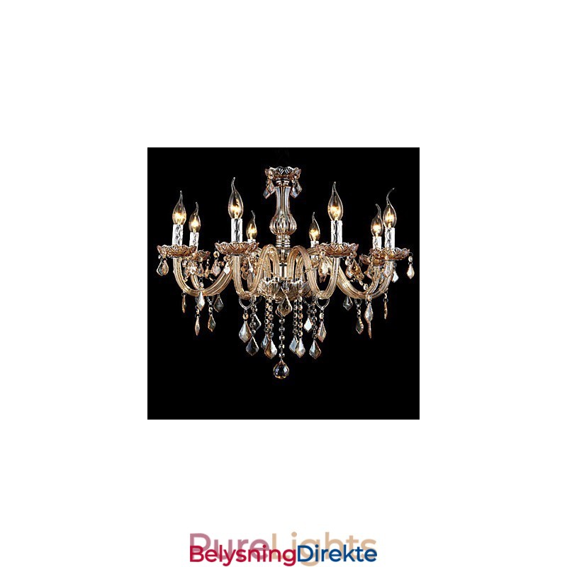 Luksuriøs Krystalllysekrone I Ravfarget Krystall