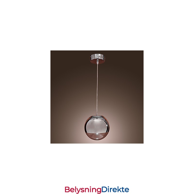 Moderne Og Moderne Globeformet Mini-Stil Anhengslampe I Metall I Krom