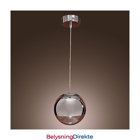 Moderne Og Moderne Globeformet Mini-Stil Anhengslampe I Metall I Krom