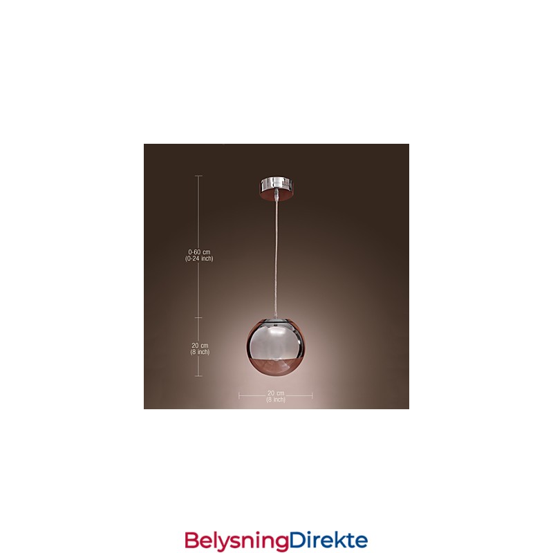 Moderne Og Moderne Globeformet Mini-Stil Anhengslampe I Metall I Krom