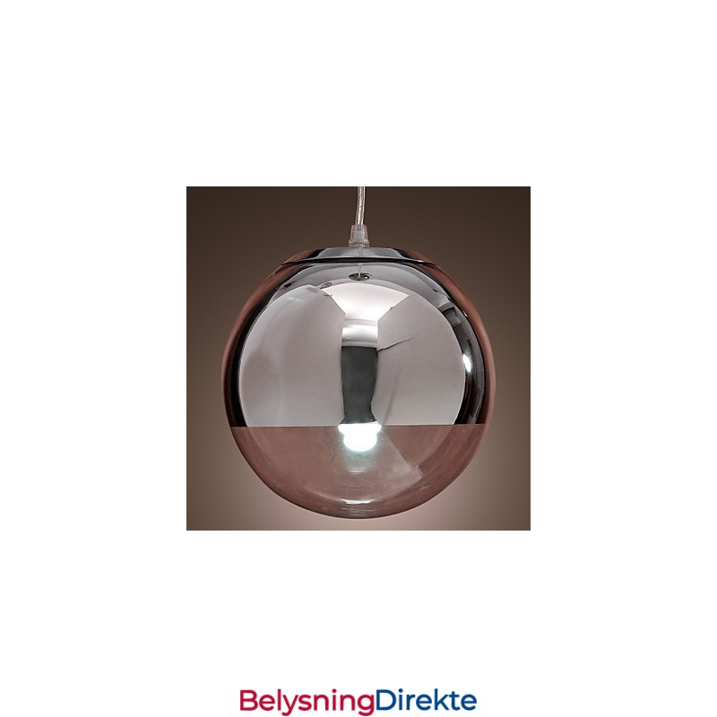 Moderne Og Moderne Globeformet Mini-Stil Anhengslampe I Metall I Krom