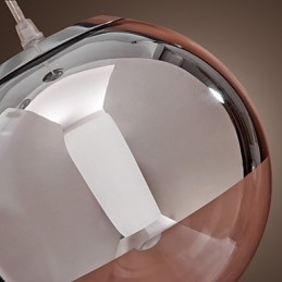 Moderne Og Moderne Globeformet Mini-Stil Anhengslampe I Metall I Krom