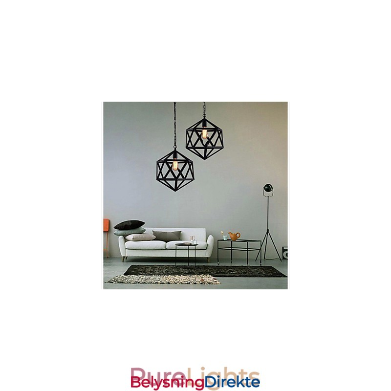 Retro Industriell Lampe Droplight Heksaeder Kunstnerisk Originalitet Smijern Pendellampe