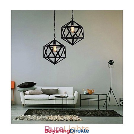 Retro Industriell Lampe Droplight Heksaeder Kunstnerisk Originalitet Smijern Pendellampe