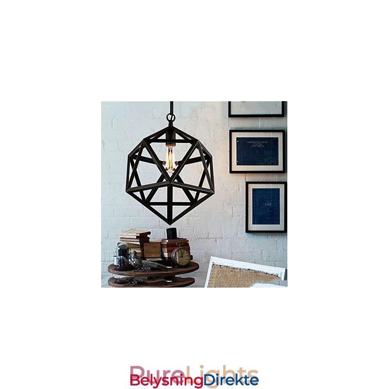 Retro Industriell Lampe Droplight Heksaeder Kunstnerisk Originalitet Smijern Pendellampe