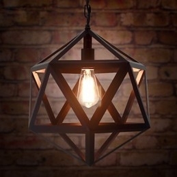 Retro Industriell Lampe Droplight Heksaeder Kunstnerisk Originalitet Smijern Pendellampe