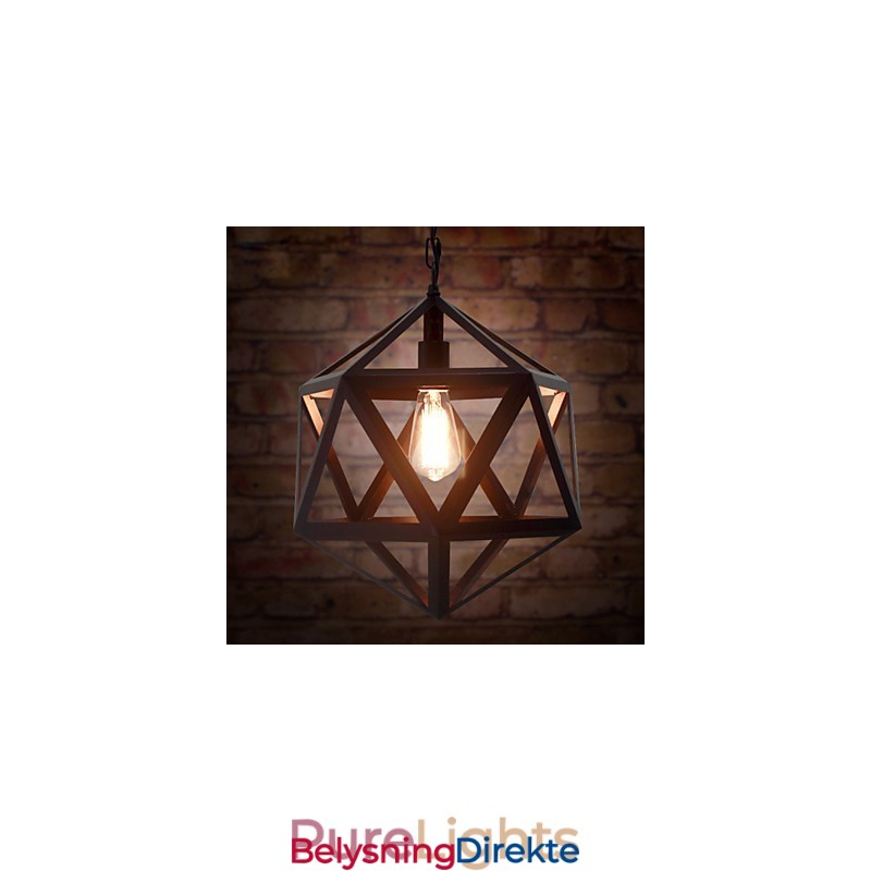 Retro Industriell Lampe Droplight Heksaeder Kunstnerisk Originalitet Smijern Pendellampe