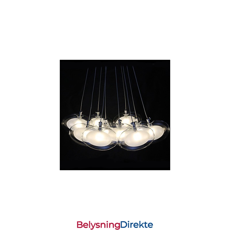 Moderne, Samtidskunstnerisk Anhengslampe I Krom I Metall