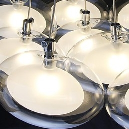 Moderne, Samtidskunstnerisk Anhengslampe I Krom I Metall