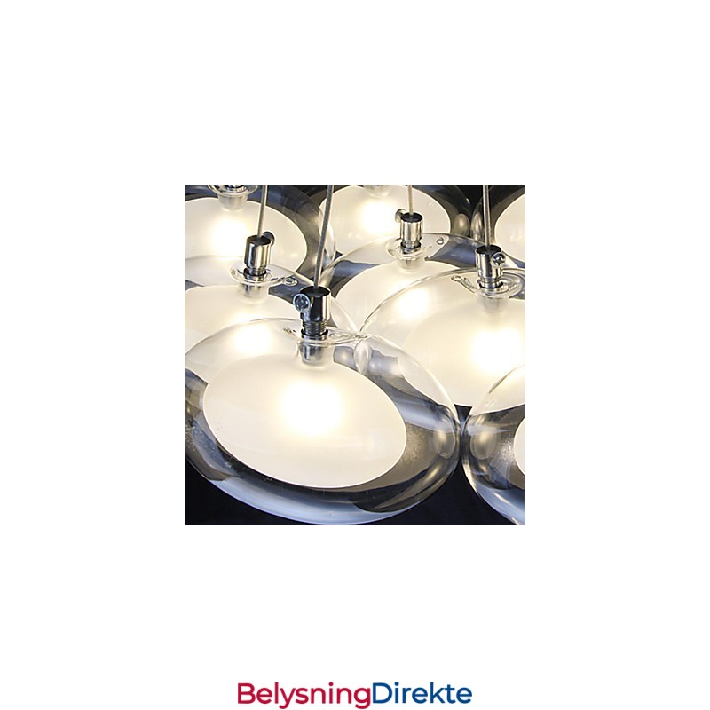 Moderne, Samtidskunstnerisk Anhengslampe I Krom I Metall