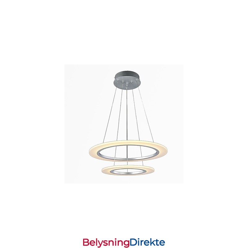 Moderne Pendellampe I Taket, Hengende Lysekronelampe Med 2 Ringer