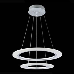 Moderne Pendellampe I Taket, Hengende Lysekronelampe Med 2 Ringer