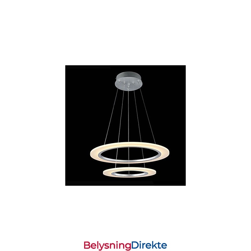 Moderne Pendellampe I Taket, Hengende Lysekronelampe Med 2 Ringer