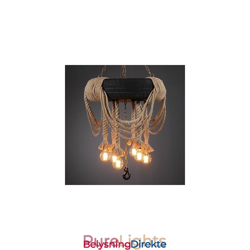 Vintage Maleri Plast Pendellampe