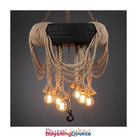 Vintage Maleri Plast Pendellampe