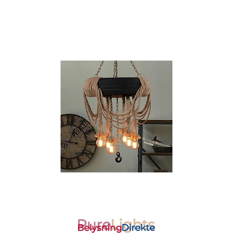 Vintage Maleri Plast Pendellampe